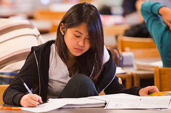 student studying