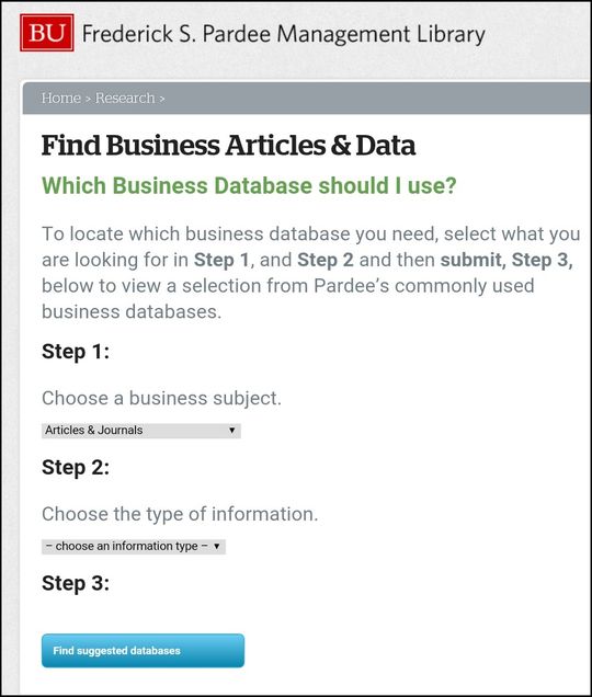 Find Business Articles & Data