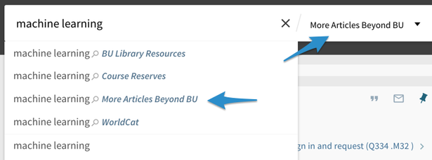 More Articles Beyond BU - Basic Search