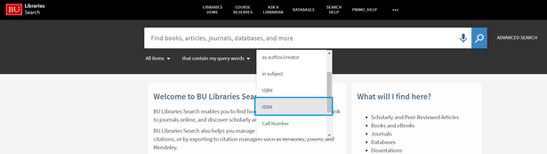 ISSN basic search example