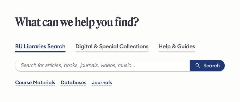 screenshot of search box interface for redesigned website