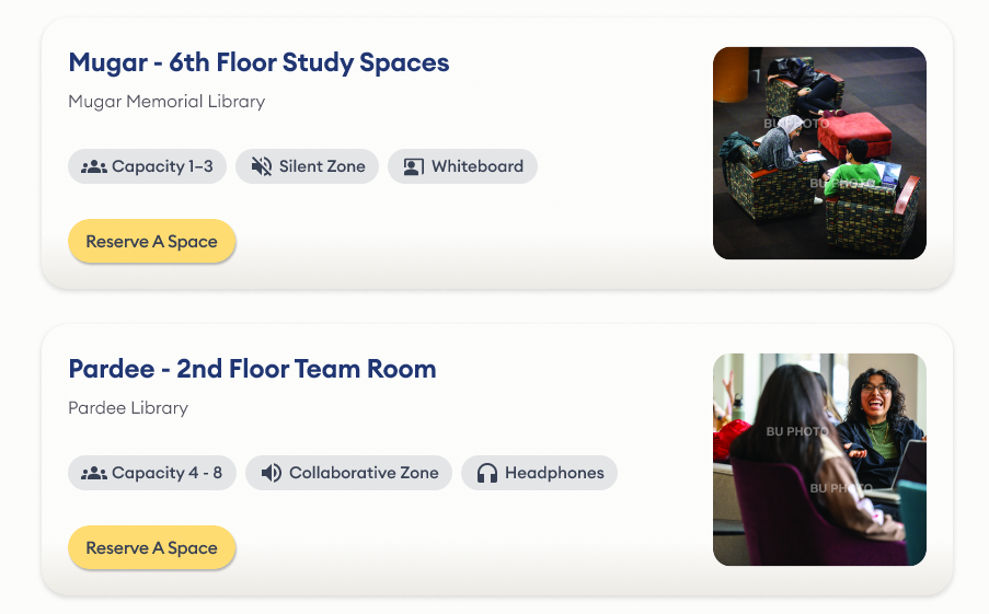 screenshot of study room posts