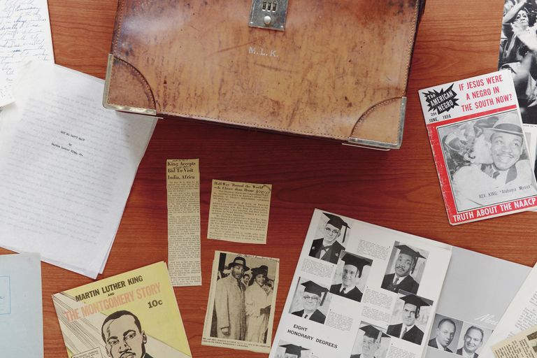 materials from the King collection in special collections. Photo by Tony Long for Boston University Photography
