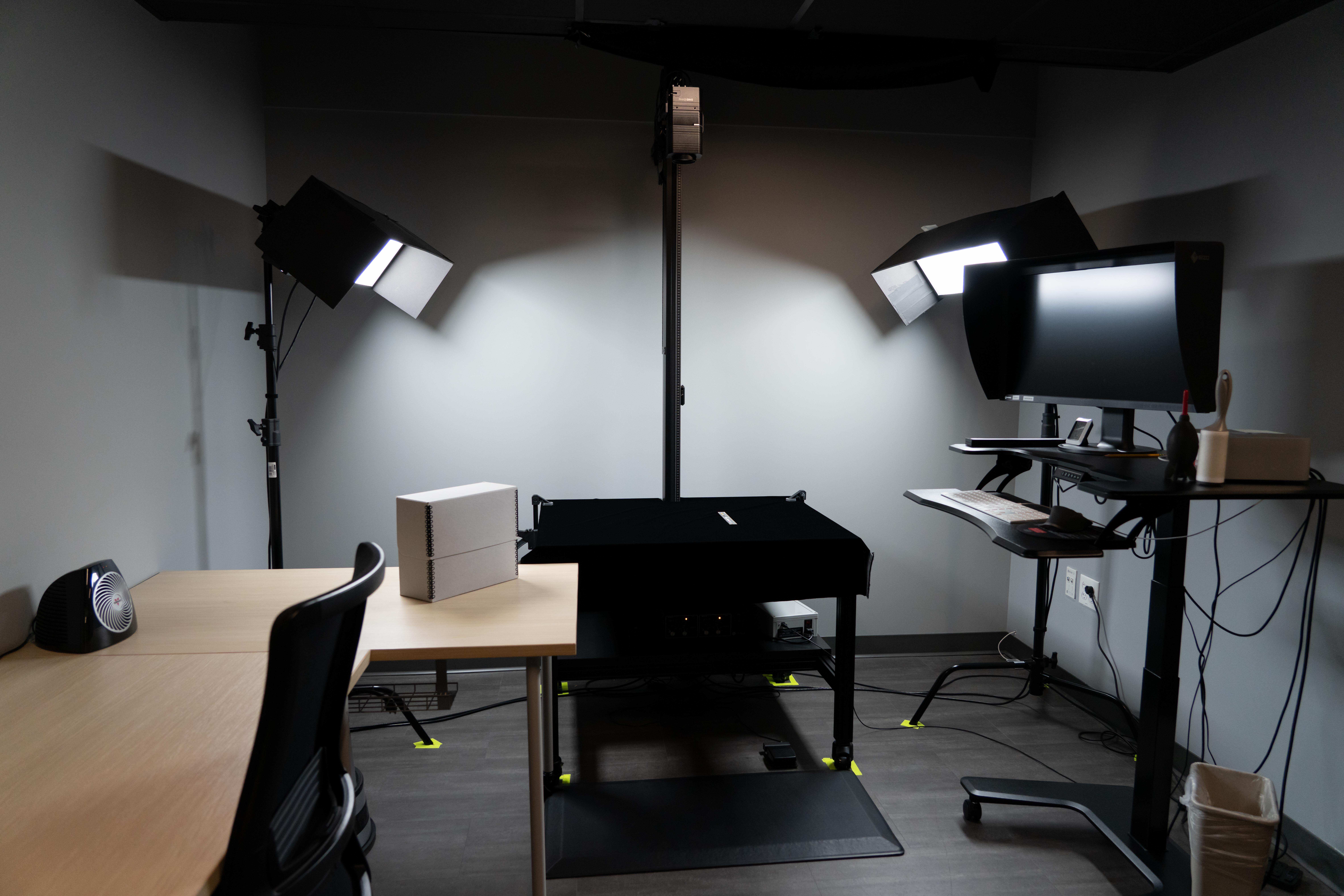 digitization studio with a PhaseOne 150MP camera