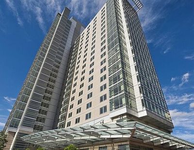 Exterior building photo of Agganis Way residence hall.