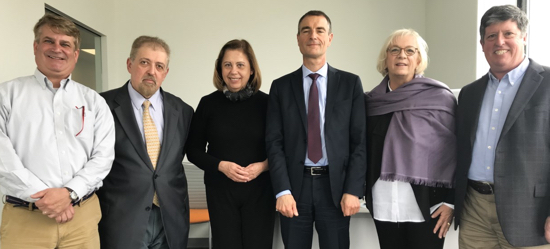 MET faculty and deans meet with representatives of Audencia Business School.