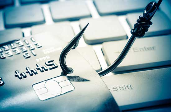 credit card over keyboard