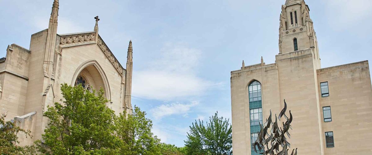 Exterior photo of Marsh Chapel at Boston University