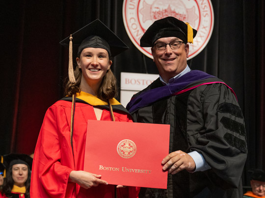 Emily de Lalla (MET’23) poses with Shea Cronin at commencement