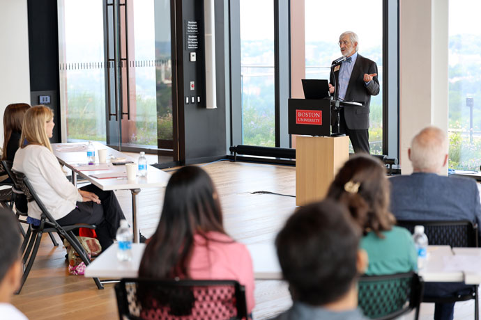 BU’s AVP and Chief Sustainability Officer Dennis Carlberg delivers a presentation to the audience at the 2024 PMIP conference
