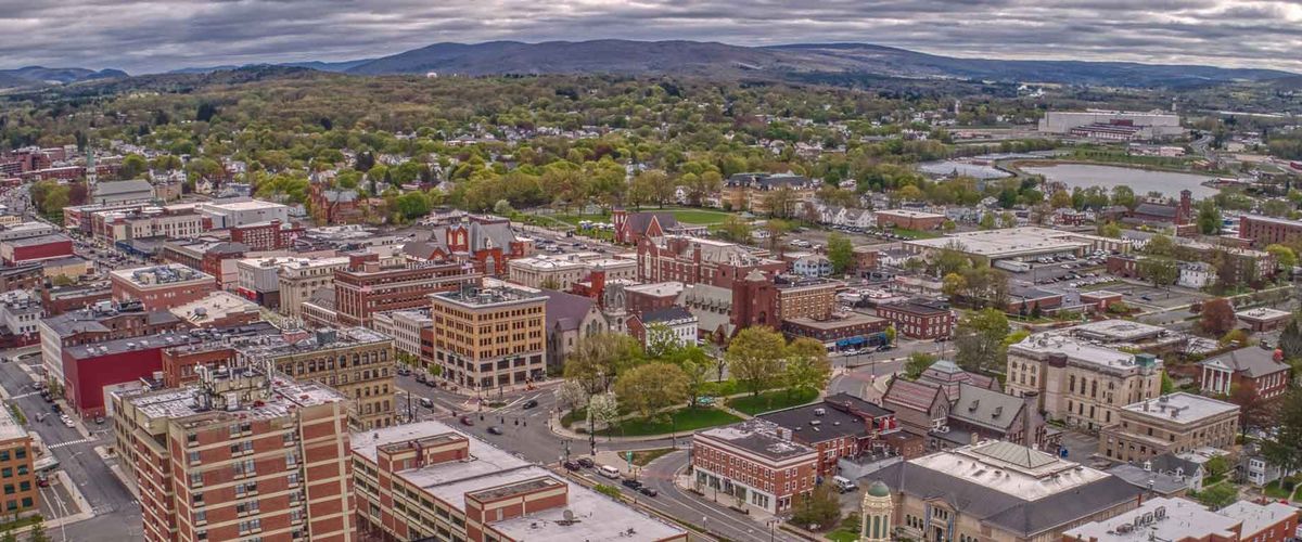 Aerial View of Downtown Pittsfield, Massachusetts