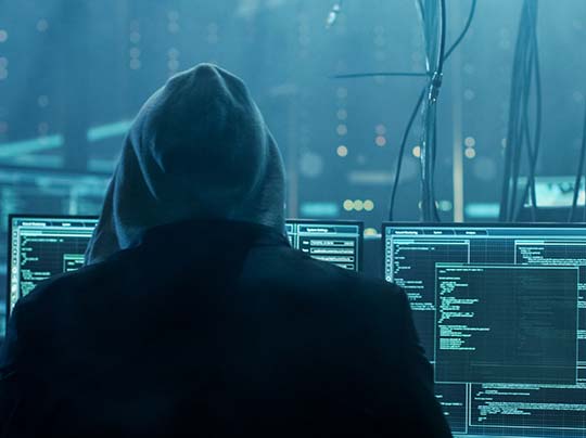 A hacker is stealing passwords