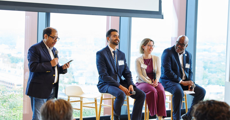 Visiting Professor of the Practice Anil Sawhney speaks alongside other presenters at the 2025 PMiP Conference