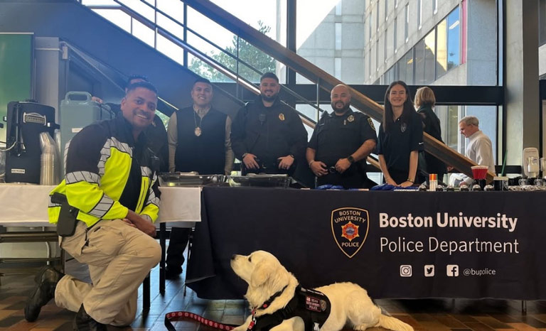 BUPD officers and staff pose for a group photo