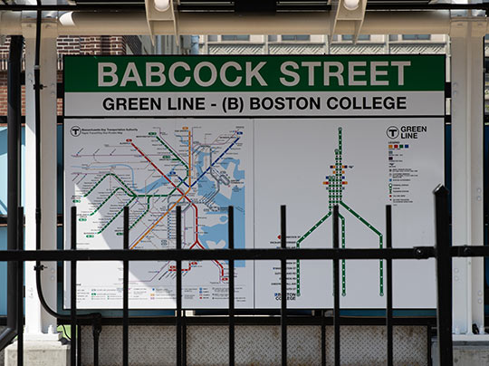 The Babcock MBTA stop