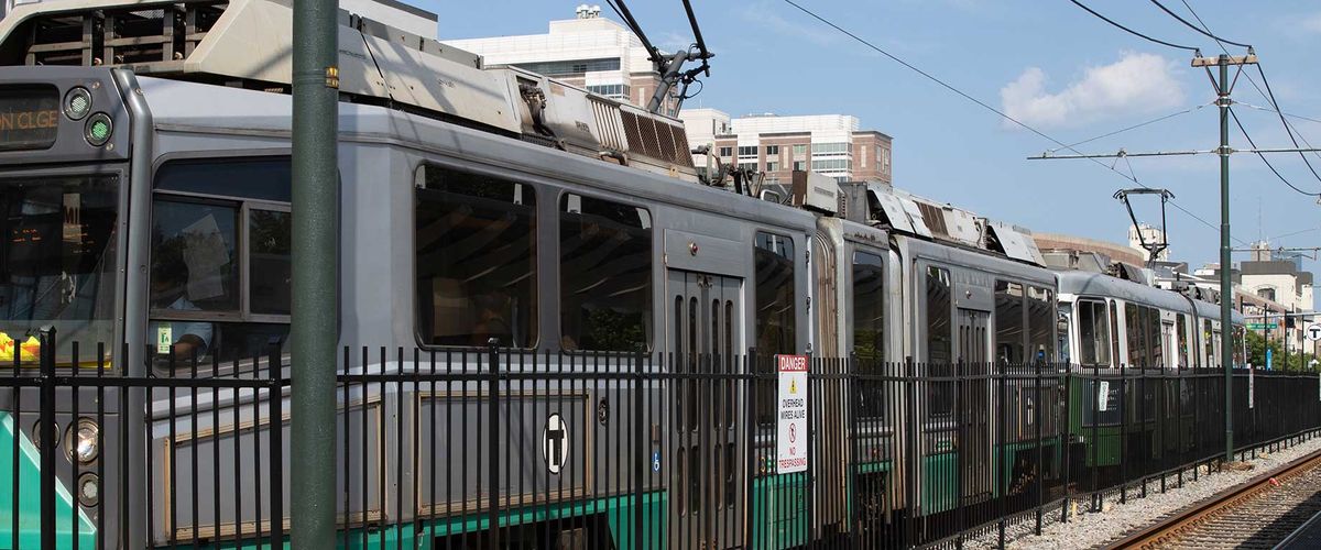Crossing the tracks near 1010 Commonwealth Avenue