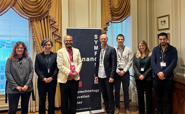 BUnano Symposium speakers with Director Mark Grinstaff and COE Dean Elise Morgan
