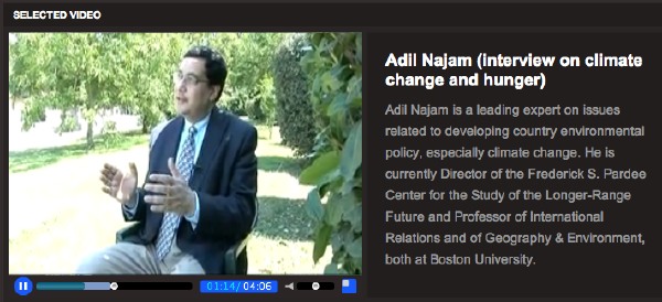 Click image to view Prof. Adil Najam's interview video.