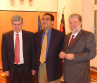 US Consul General Edward Alford, Prof. Adil Najam, and Minister President Beck
