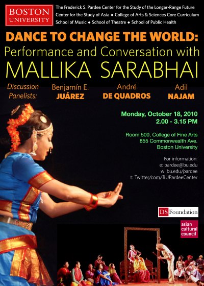 Sarabhai-Arts-w Pardee Center to co-host event on the role of dance and music in social change