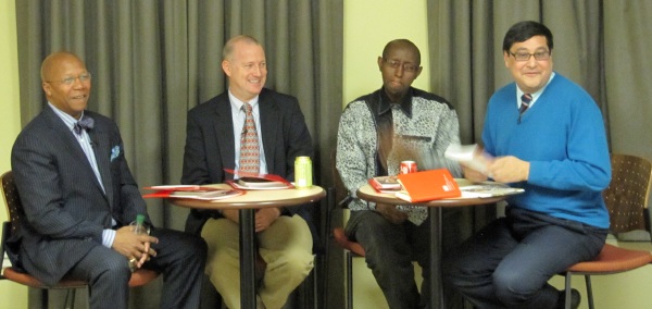 Pardee-Africa-2060-Seminar Amb. Charles Stith, Prof. Tim Longman, Dr. julius Gatune Kariuki and Prof. Adil Najam at Pardee House Seminar launch of the 'Africa 2060' conference report.