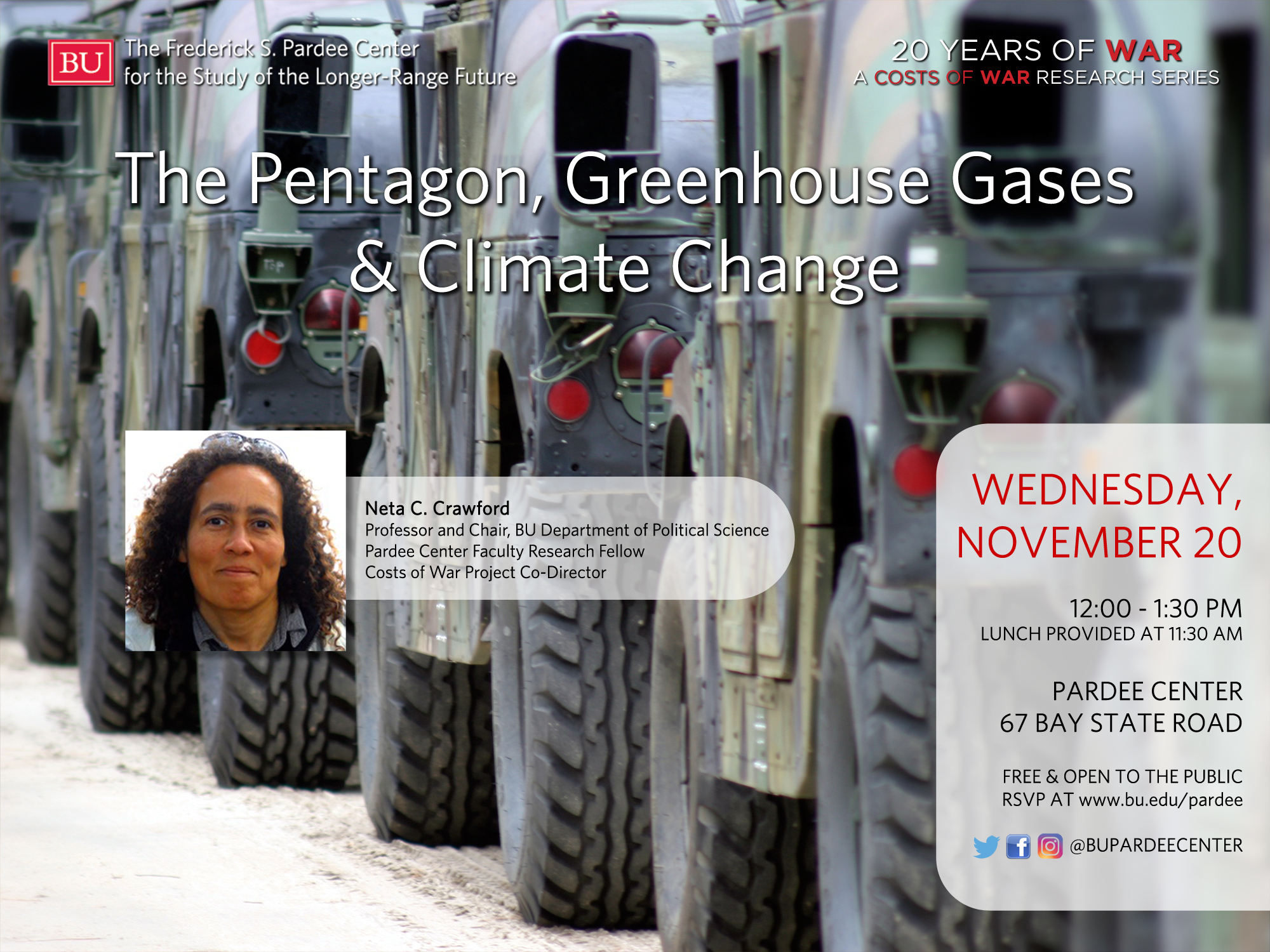 Upcoming Seminar: “The Pentagon, Greenhouse Gases & Climate Change” | The Frederick S. Pardee Center for the Study of the Longer-Range Future - BU Today