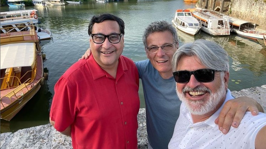 Professors Adil Najam and Vesko Garcevic at Lake Skadar with Roman Jakic, Former Minister of Defence & MP/MEP; Chairman of the Liberal South East European Network