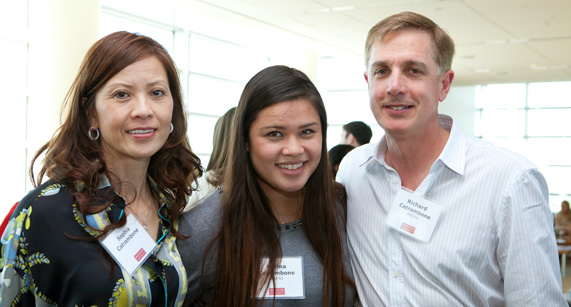 From left, Sophia Catrambone, Karina Catrambone (CAS’12), and Richard Catrambone (MED’92). From left, Sophia Catrambone, Karina Catrambone (CAS’12), and Richard Catrambone (MED’92).