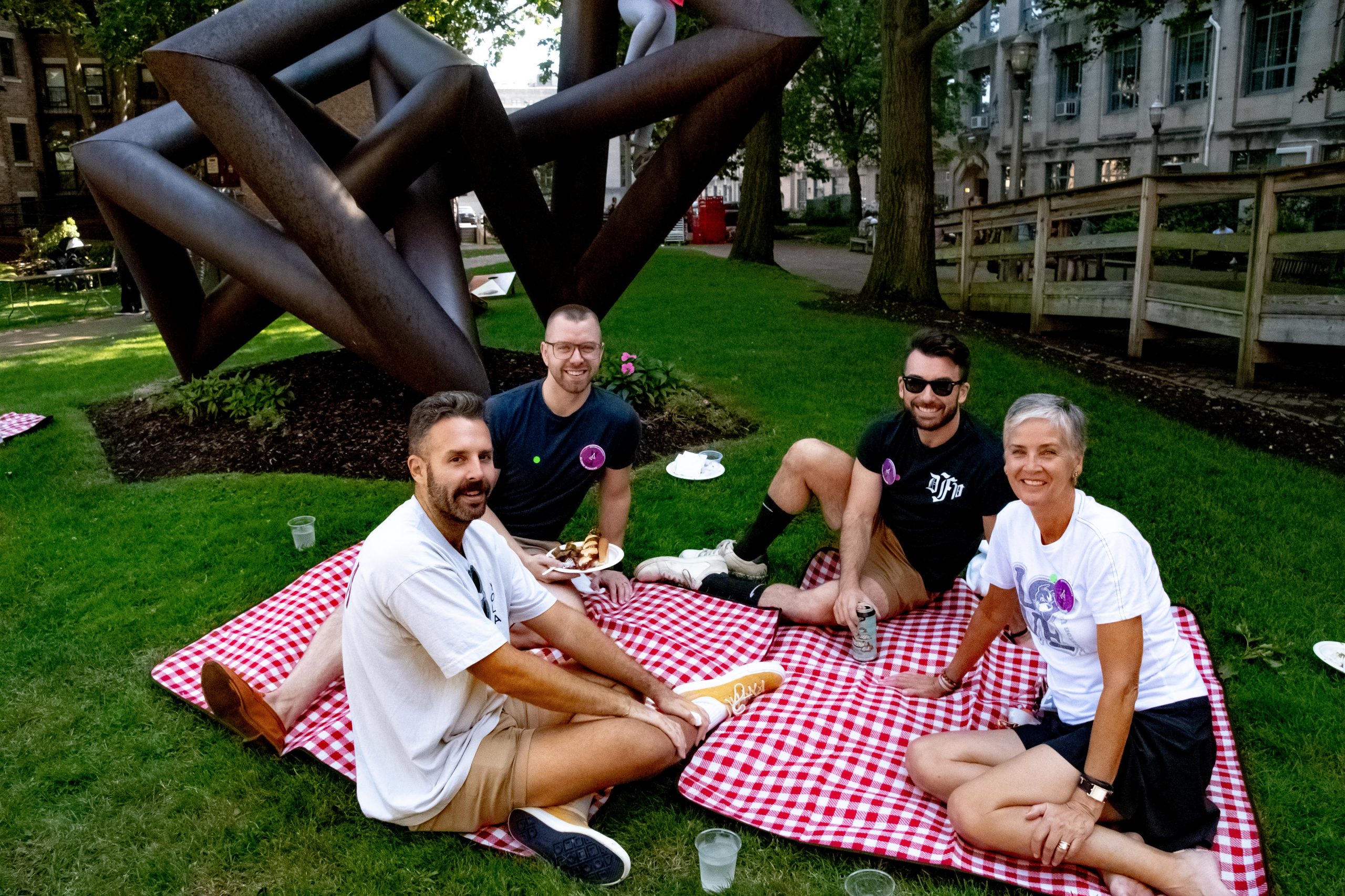 Pictured here from left to right, Charlie Adelmen (COM '10),
Matt Kurkowski (COM '08), Matt Donnelly (COM '10), and Nancy