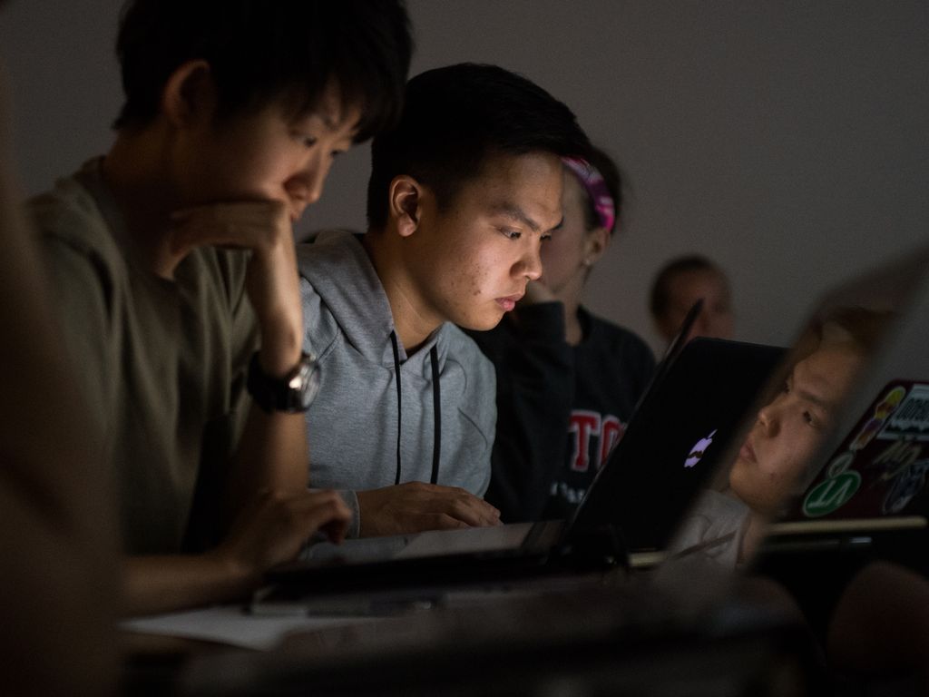 Students studying