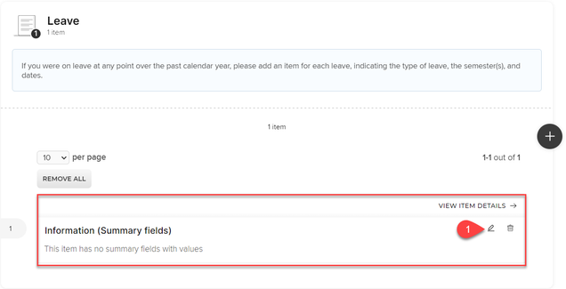 Leave interface box with an arrow pointing to the add icon