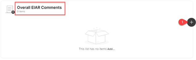 Click the black plus sign on the right to add comments