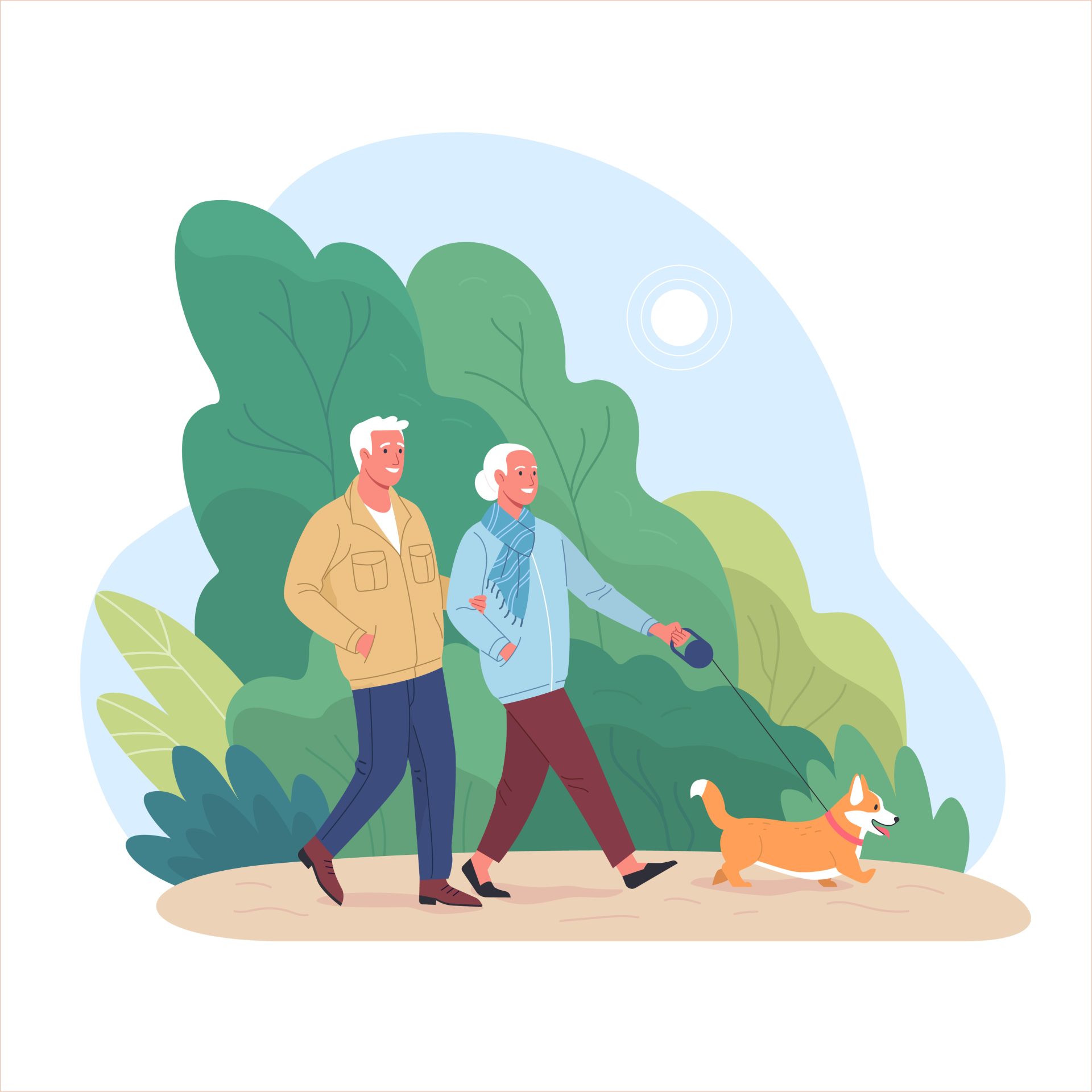 An illustration depicting purposeful aging and engagement