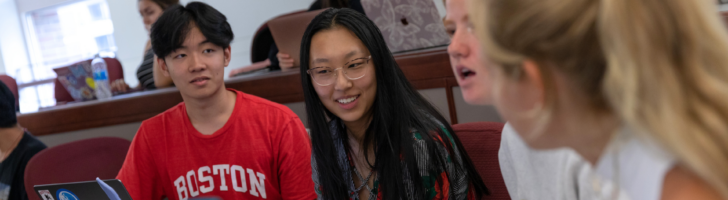 Students participating in class discussion