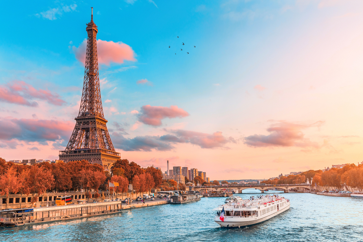 Scenic picture of Paris with the Eiffel.