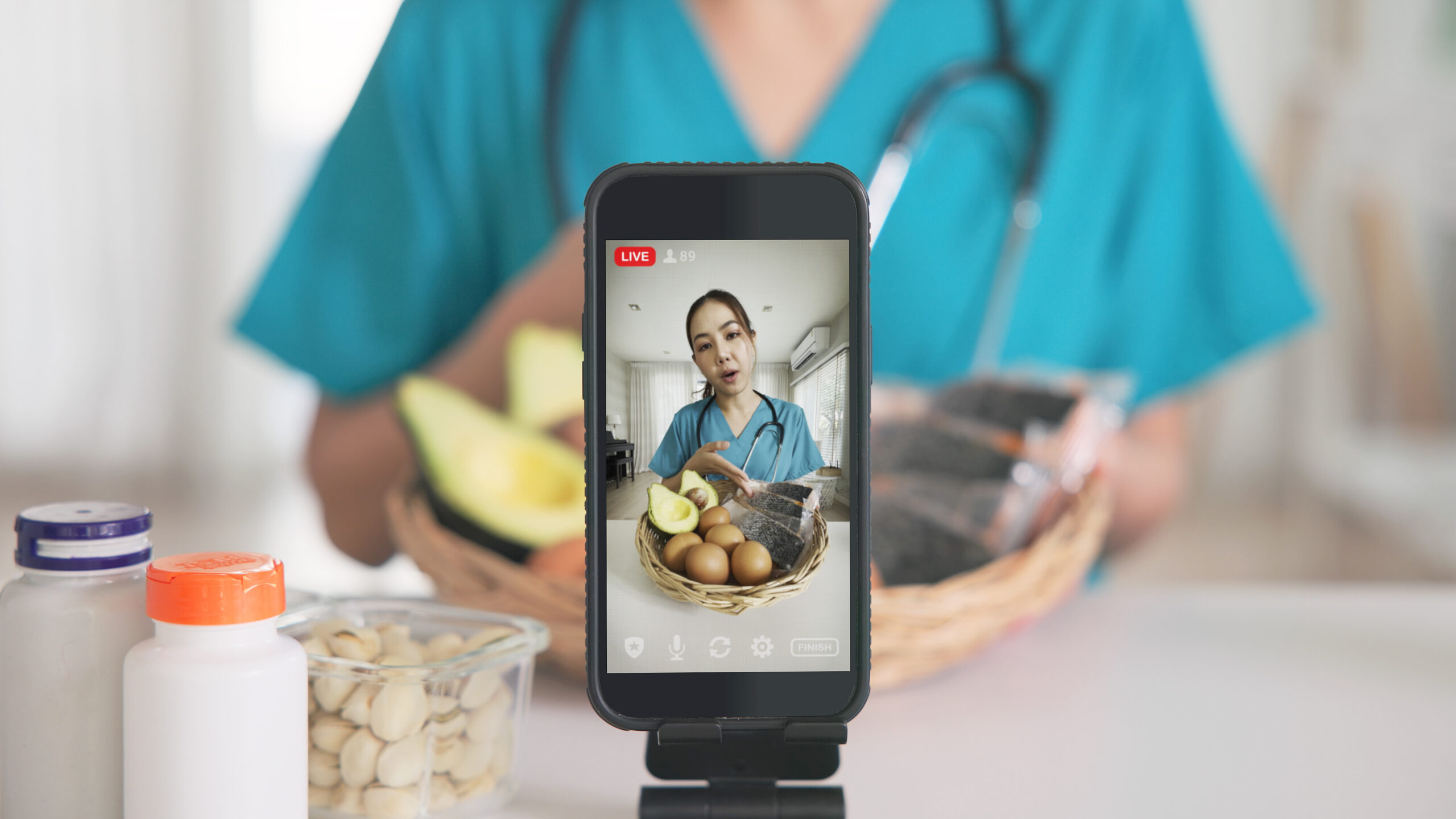 Nutritional vlogger woman