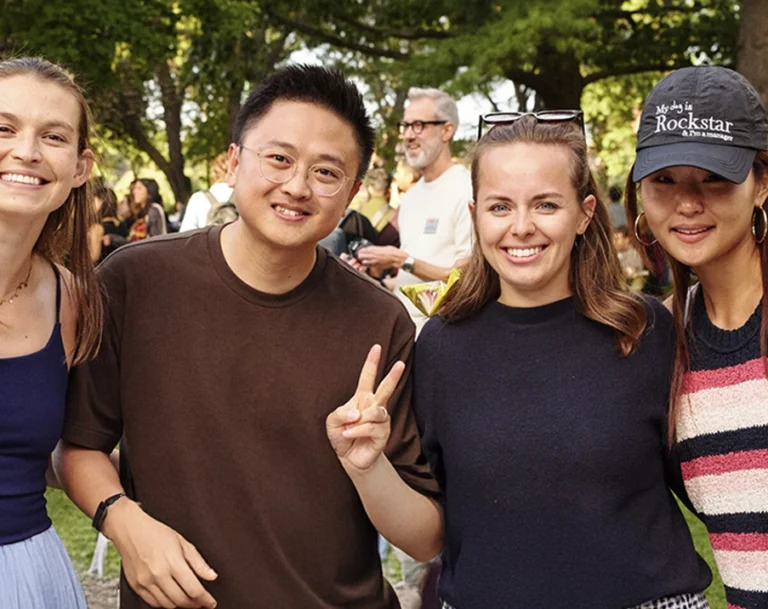 A large group of students posing for a picture.
