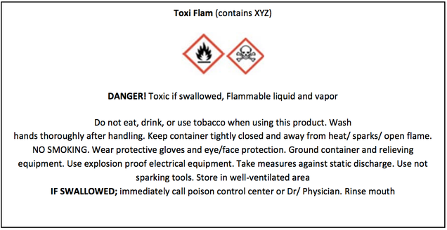 Example GHS Label with Elements