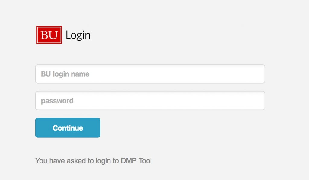 A screen shot of the BU Kerberos login screen