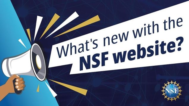 Text saying "what's new with the nsf website"
