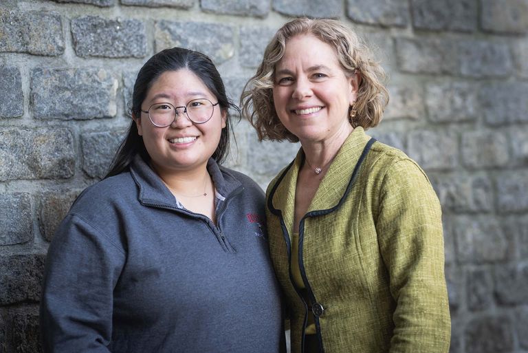 Student researcher Jessica Lee and BU scholar Davida Pines