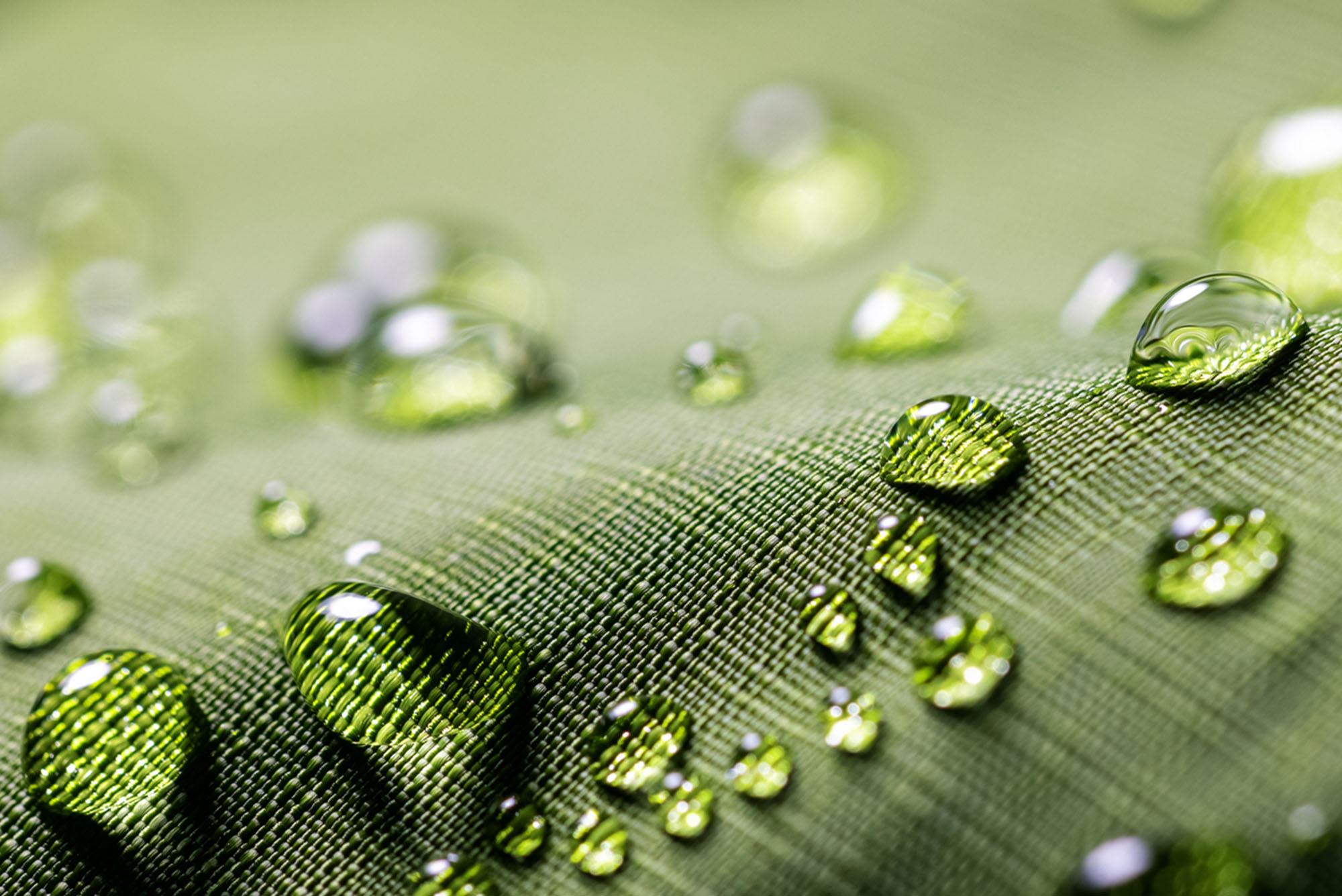 Close-up of waterproof fabric with PFAS