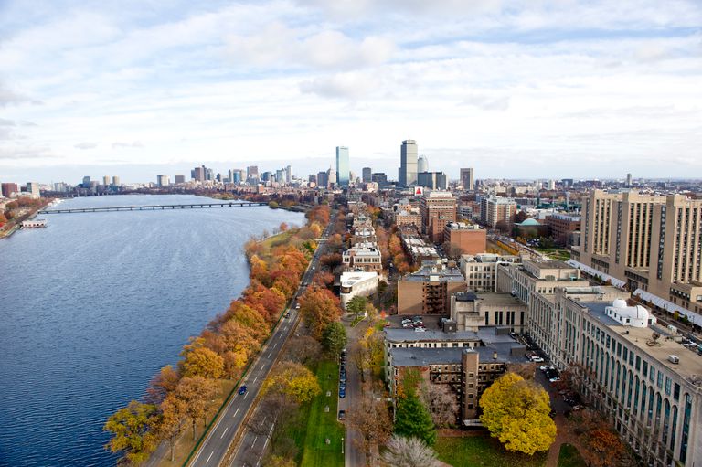 Aerial view of East Campus and Bay State Road
