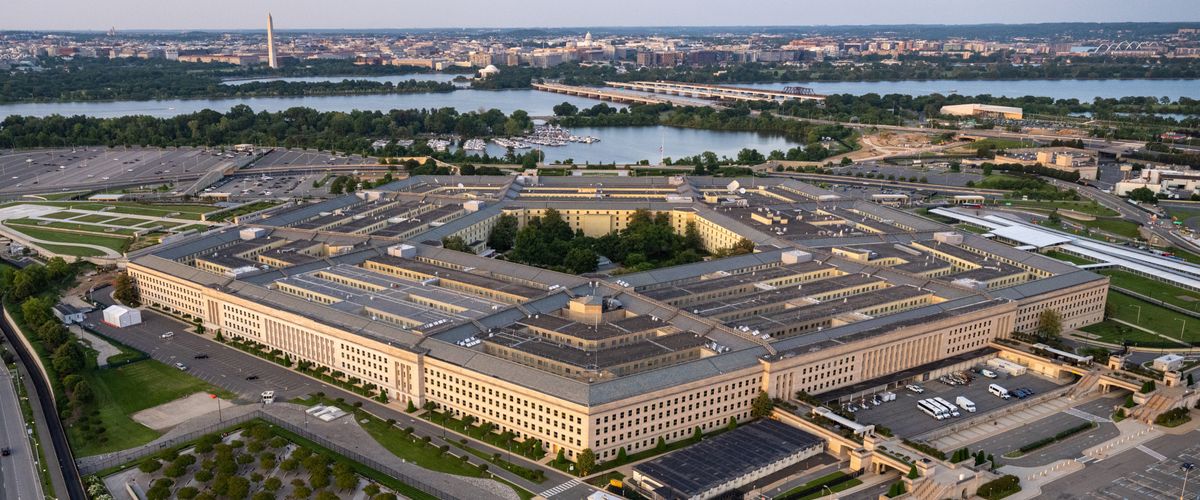 An aerial view of the Pentagon, Washington, D.C.