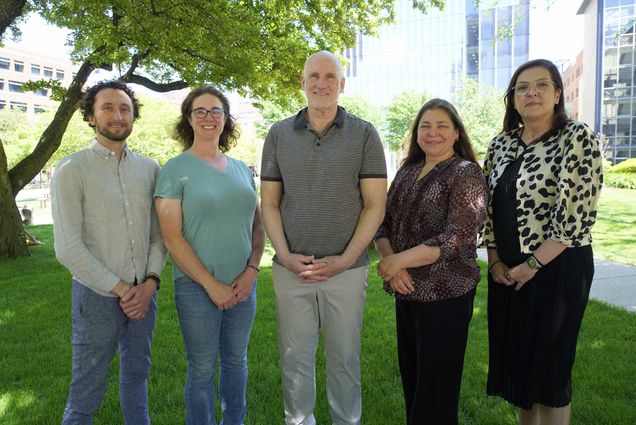 Jonathan Buonocore, Emily Ryan, Cutler Cleveland, Patricia Fabian, and Natalia Escobar-Pemberthy, who is the Clean Energy and Environment Legacy Transition (CELT) Initiative program manager