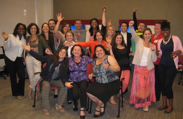 STARTALK 2 017 Celia Bianconi (center, in red), Sue Griffin (second from right) and participants in STARTALK, Boston University, summer 2012