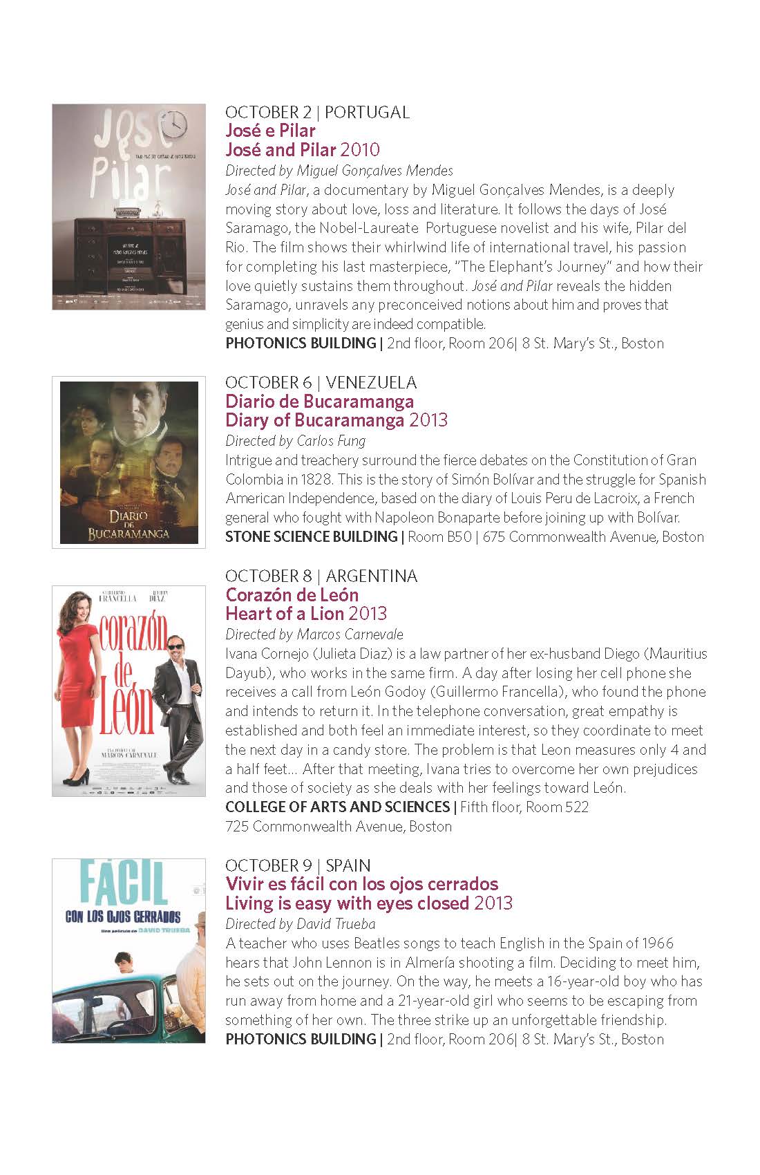 XX Boston Ibero-American Film Festival | Romance Studies