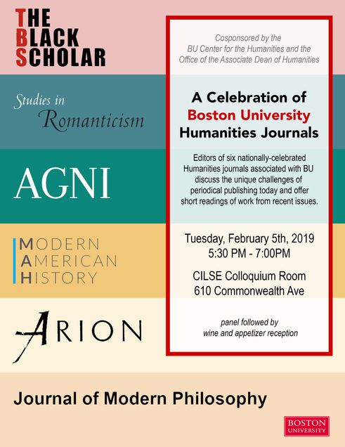 Information on BU Humanities journals event