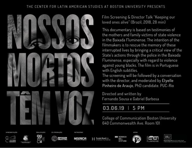 Info on Nossos Mortos Tem Voz Film Screening