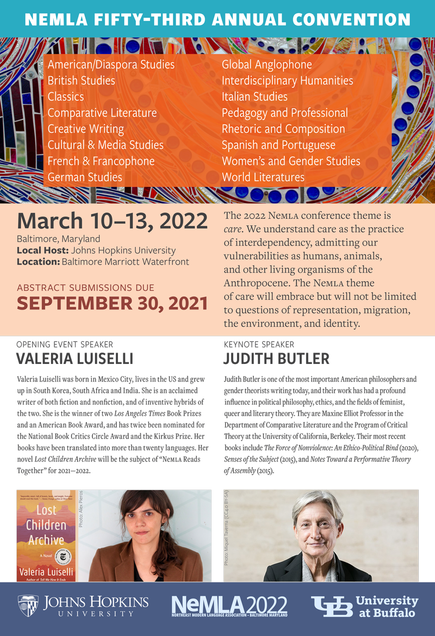 NeMLA 2022 Flyer